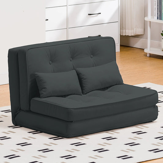 COMHOMA Folding Sofa Bed, Convertible Sleeper Chair, Fold Out Chair with Adjustable Backrest & Pillows for Living Room