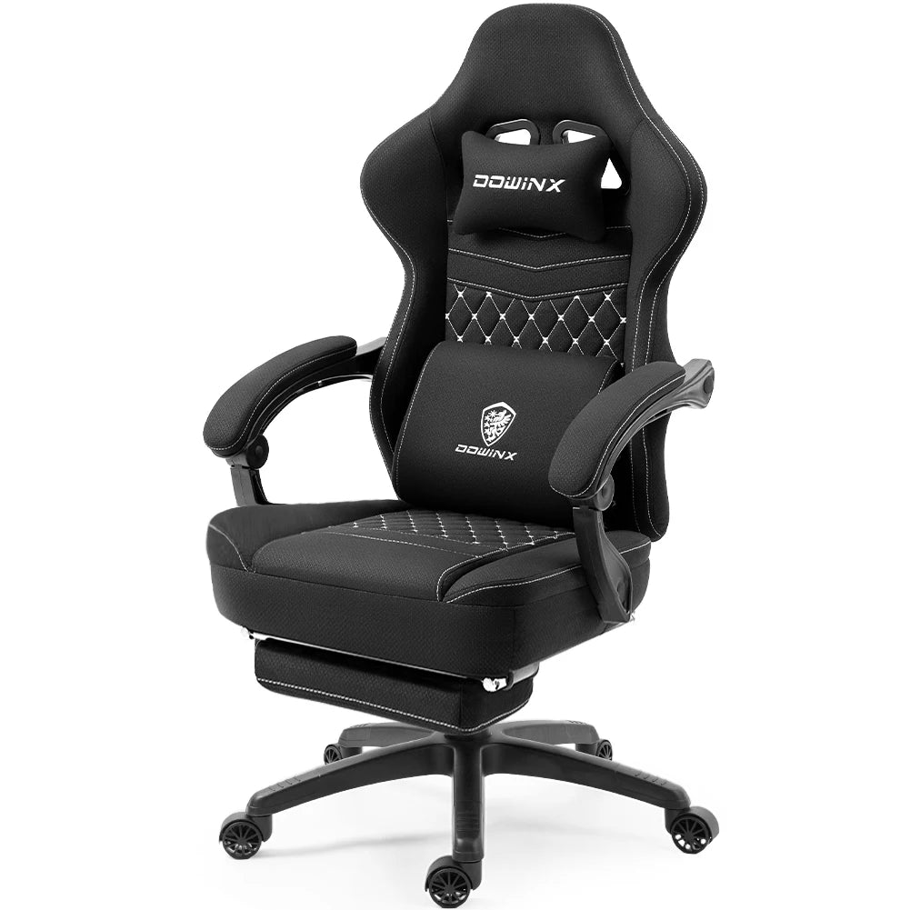 Dowinx Gaming Chair Breathable Fabric With Gel Pad Storage