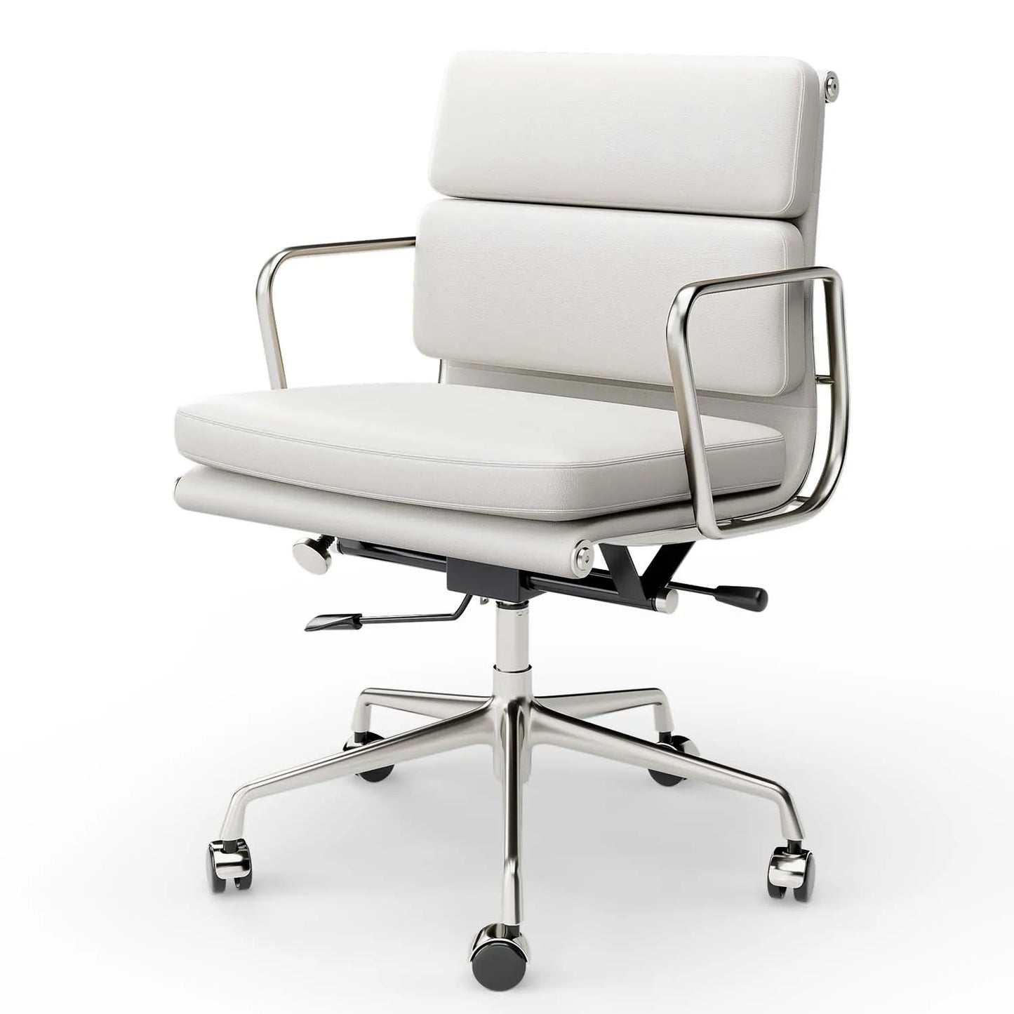 Ergonomic Leather Office Chair With Mid Back Support