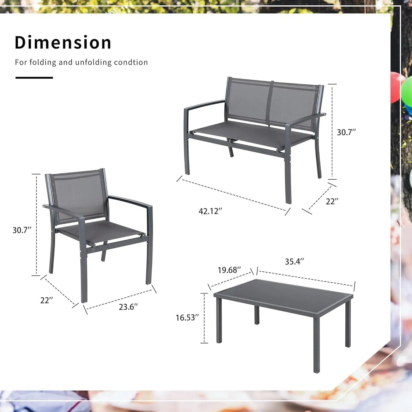 All Weather Outdoor Patio Set With Glass Table And Chairs