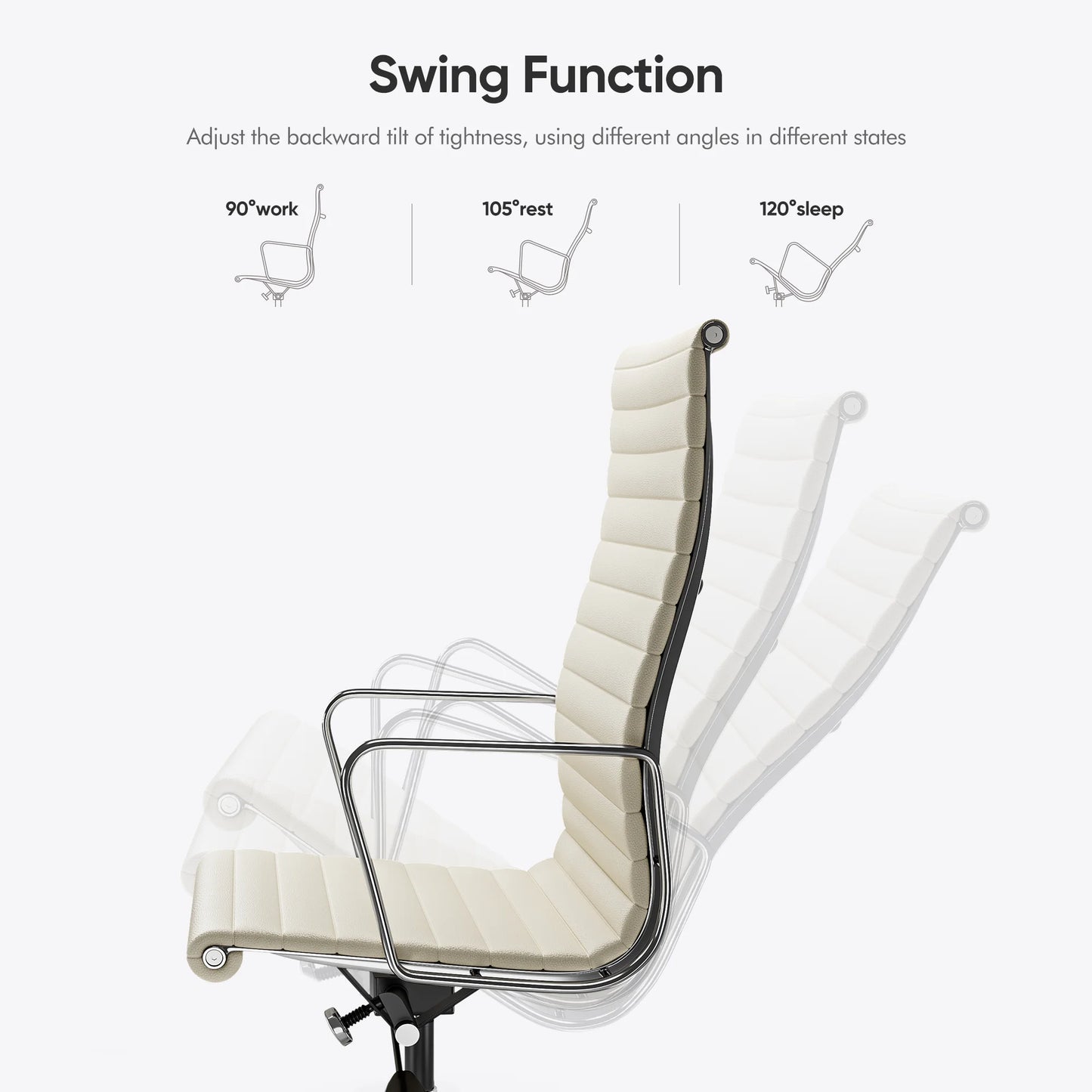 Ergonomic Leather Office Chair With Mid Back Support