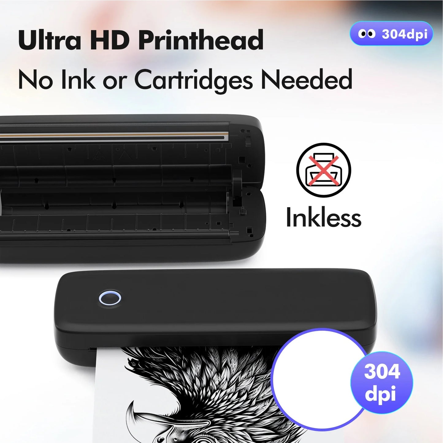 A4 Portable Thermal Transfer Printer Wireless USB Office