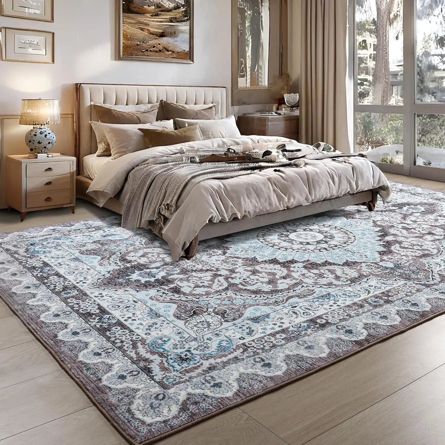 Machine Washable Area Rug For Living Room Non Slip