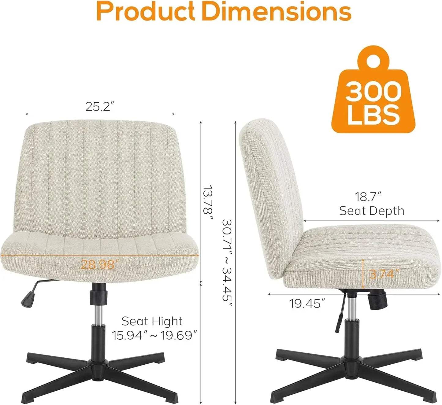 Criss Cross Chair with Adjustable Height for Comfort