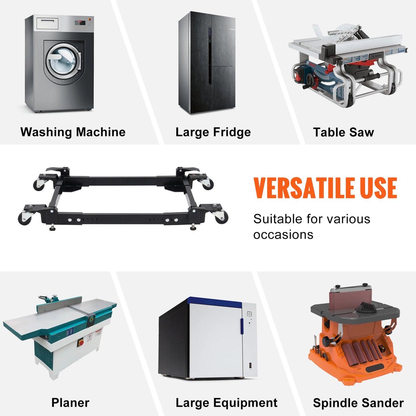 SucceBuy 1500Lbs Washing Machine Stand Movable Refrigerator Roller Base with 4 Wheels Adjustable Bracket  for Home Appliance