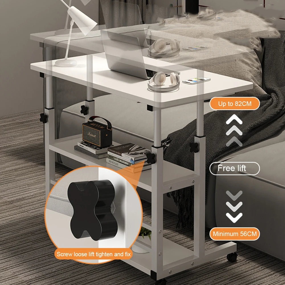 Height Adjustable Standing Desk With Multi Layer Storage