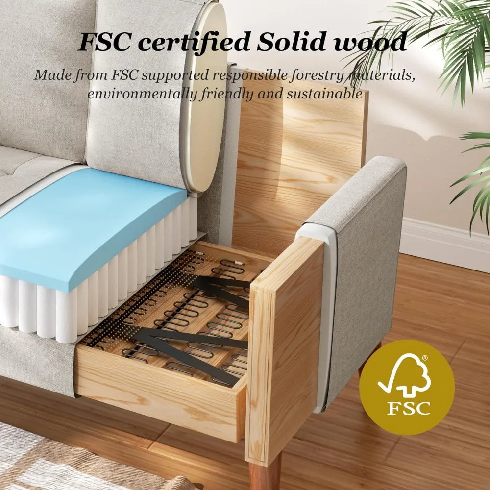 Compact Loveseat Sofa with Throw Pillow for Small Spaces