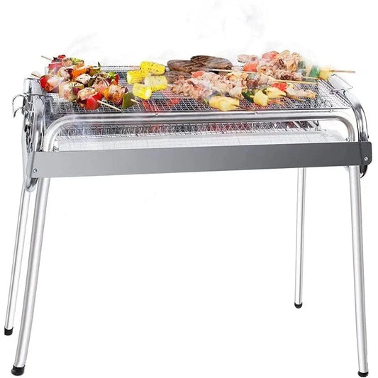 Folding Portable Charcoal Grill Stainless Steel Outdoor Camping Barbecue