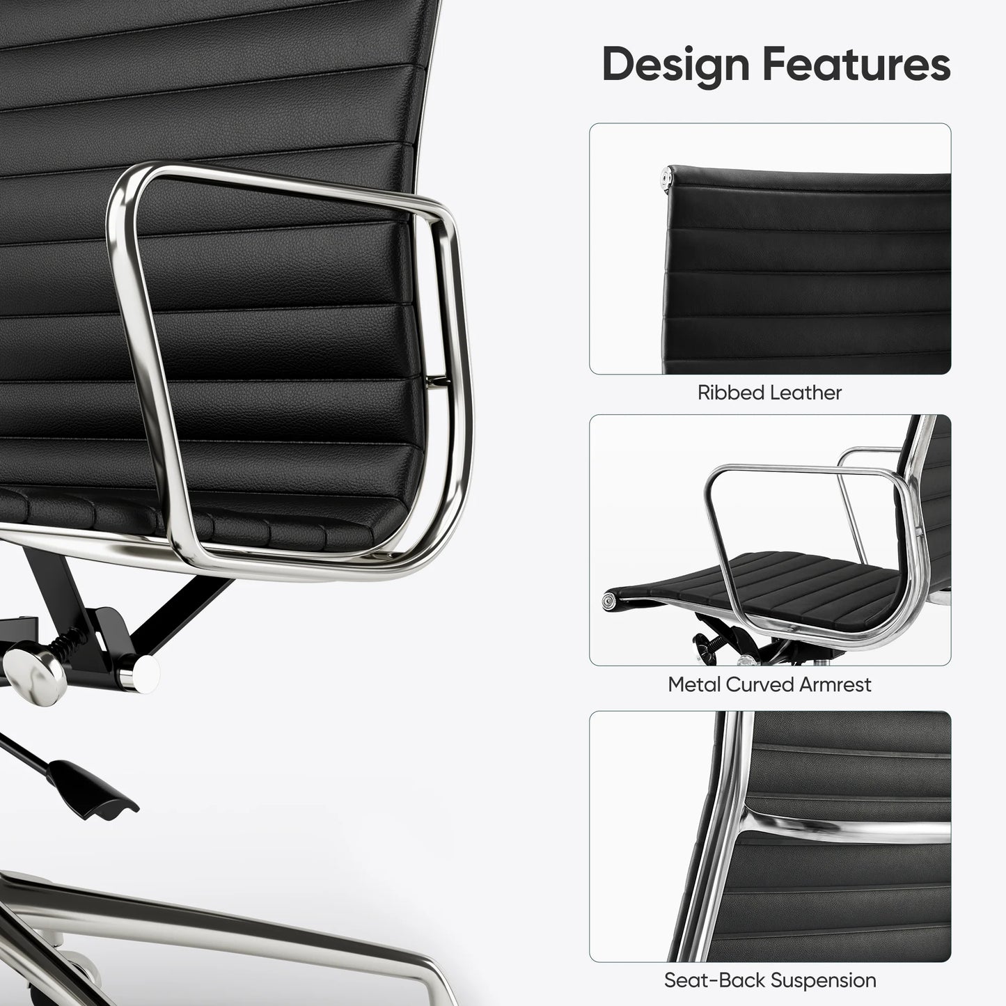 Genuine Leather High Back Ergonomic Office Chair Swivel