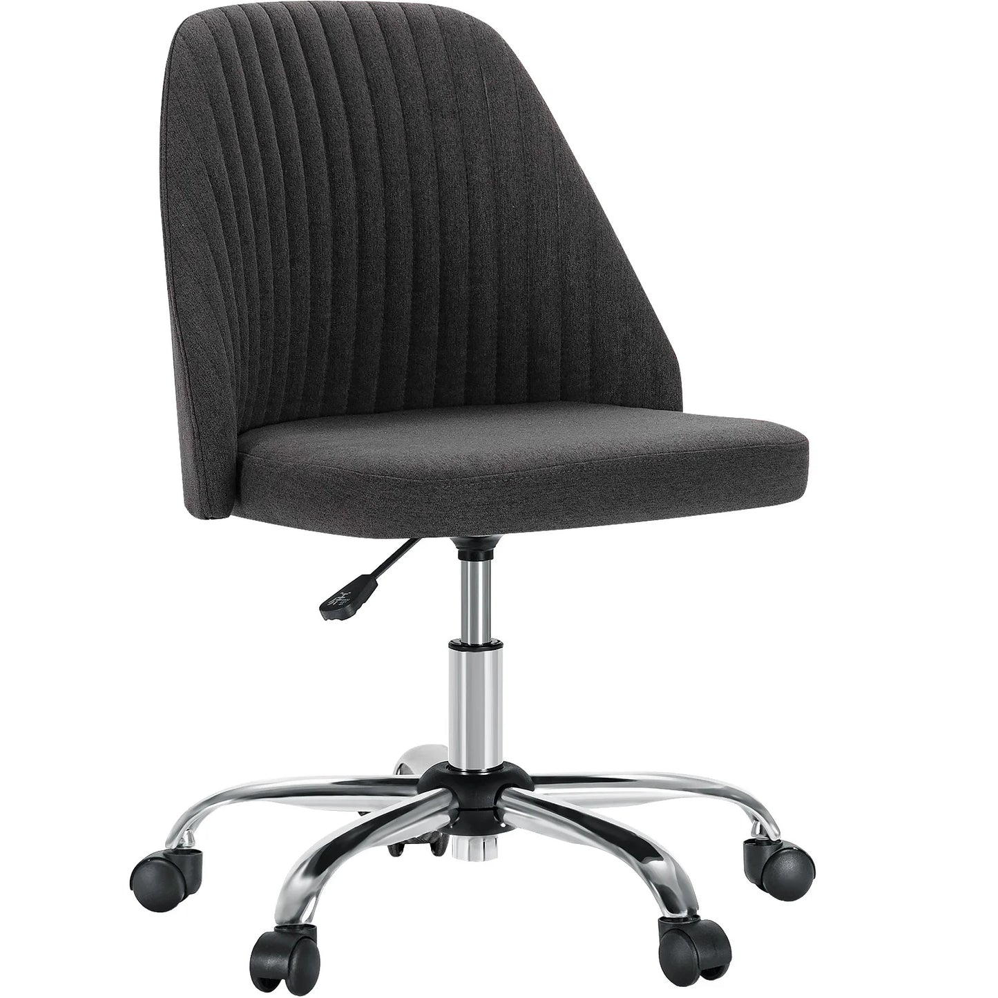 Armless Small Desk Chair With Wheels And Back Support