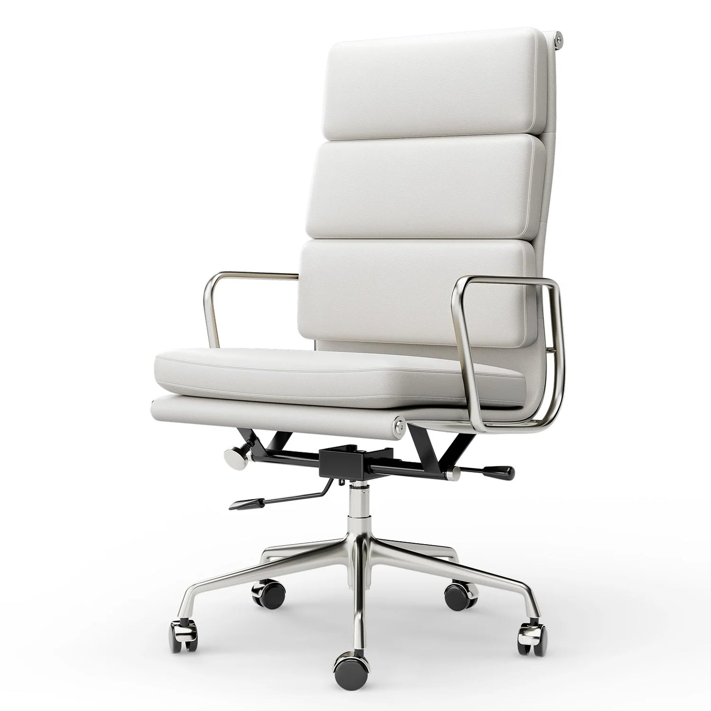 Ergonomic Leather Office Chair With Mid Back Support