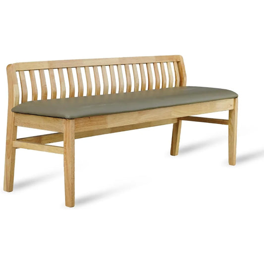 Jeno 54 Inch Wooden Dining Bench Natural Oak Finish