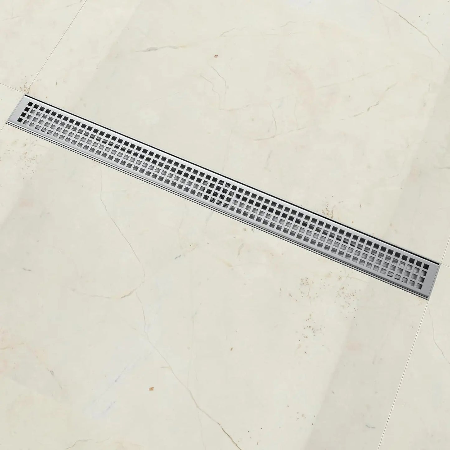 Removable Quadrato Pattern Shower Drain in Stainless Steel