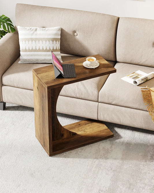 Tribesigns C Shaped End Table Over Sofa for Easy Access