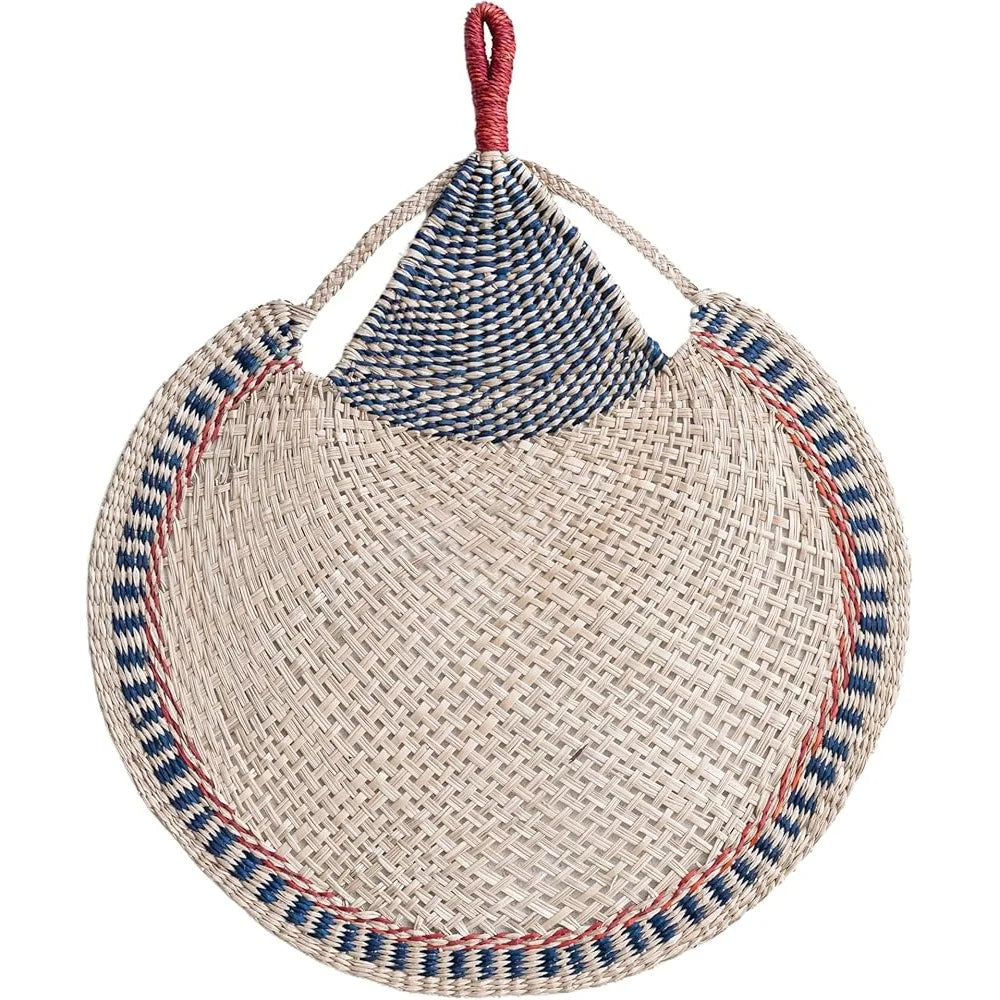 Hand Woven Seagrass Fan Wall Hanging Boho Coastal Decor
