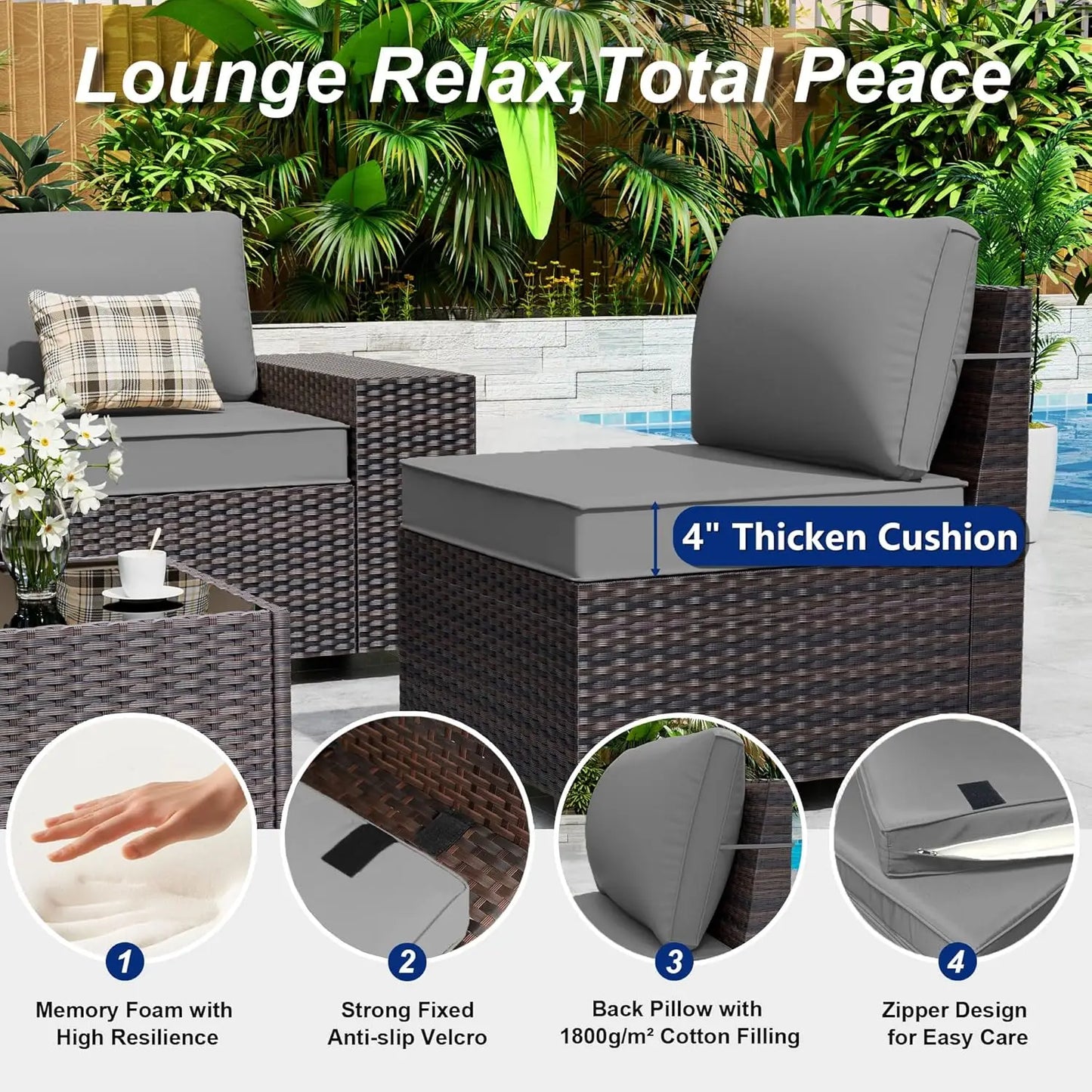10 Piece Patio Furniture Set With Fire Pit And Chairs