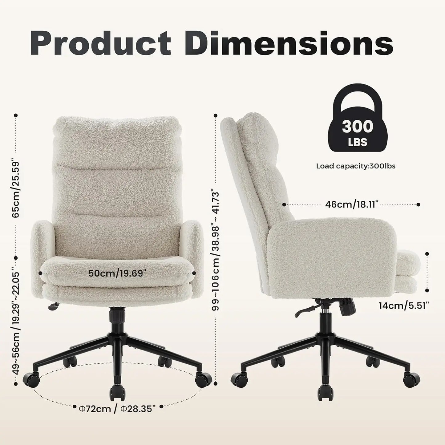Ergonomic High Back Office Chair With Armrests And Wheels