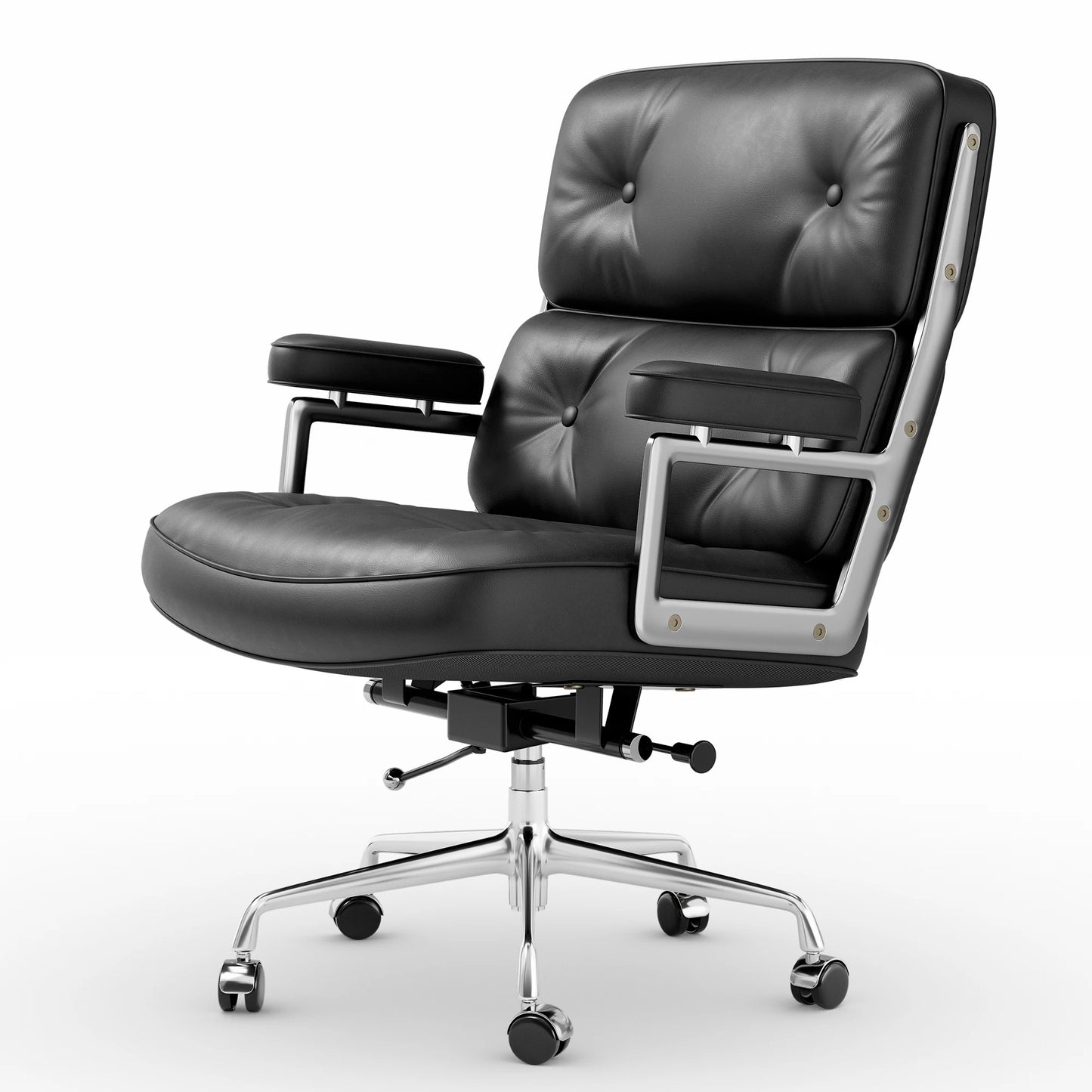 Ergonomic Leather Office Chair With Swivel Height Adjust