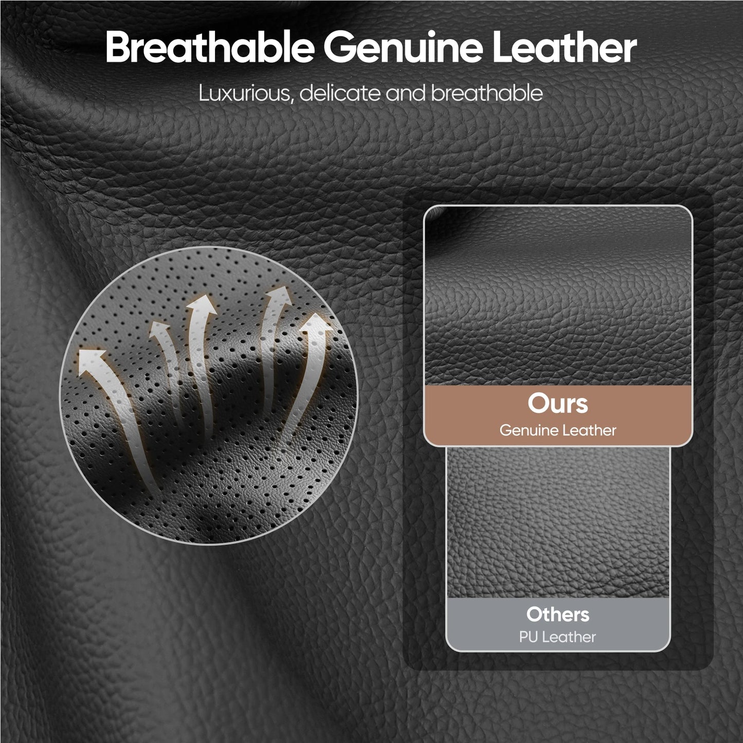 Genuine Leather Office Chair With Armrests For Home Office