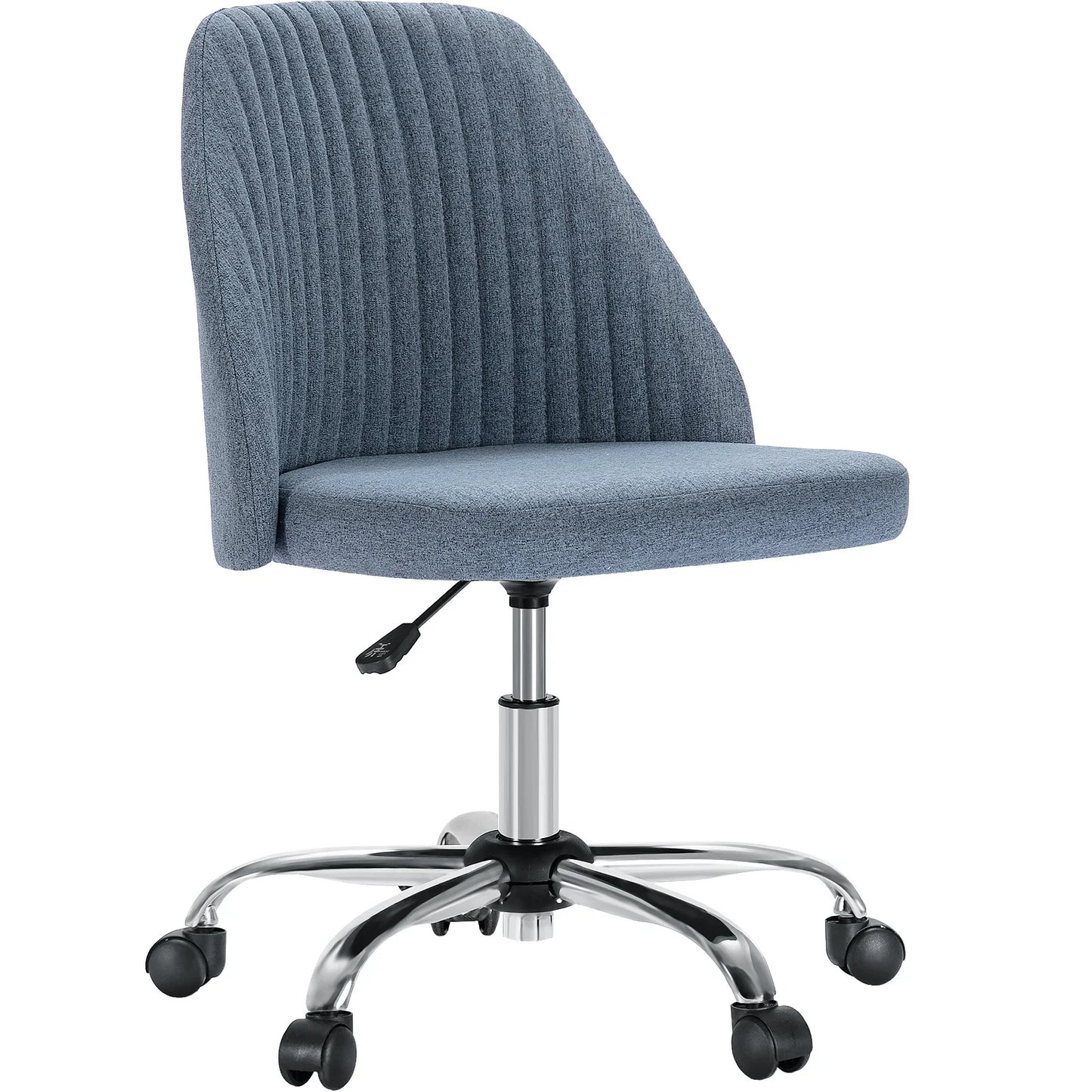 Armless Small Desk Chair With Wheels And Back Support