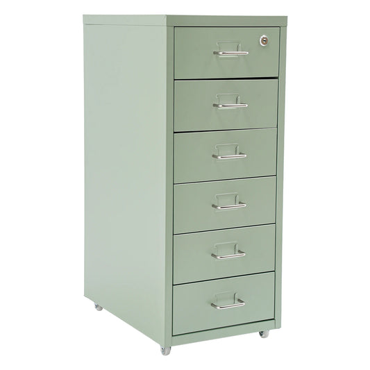 Lockable Rolling Metal File Cabinet Six Drawer With Wheels