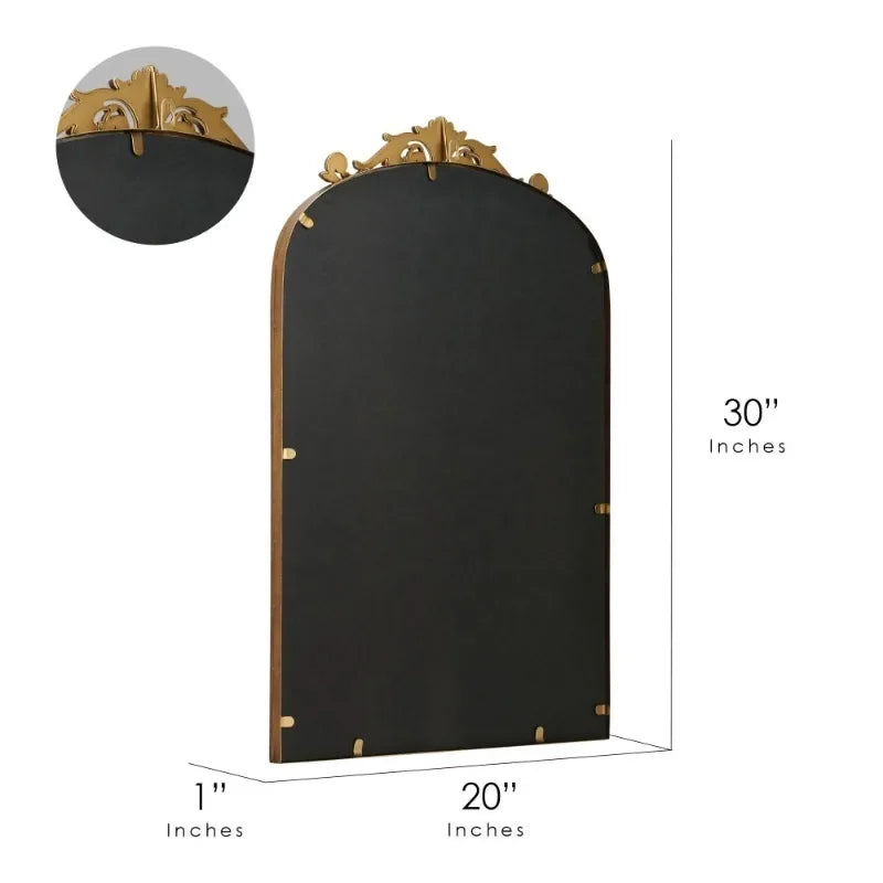 Gold Filigree Arched Metal Wall Mirror Elevates Space