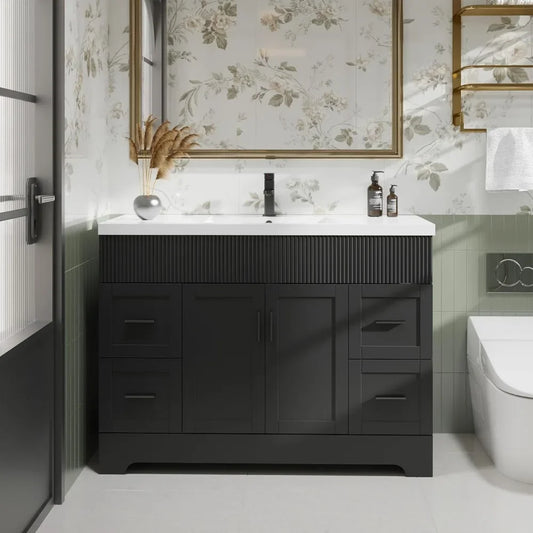 48 Inch Modern Bathroom Vanity Double Undermount Sink Combo