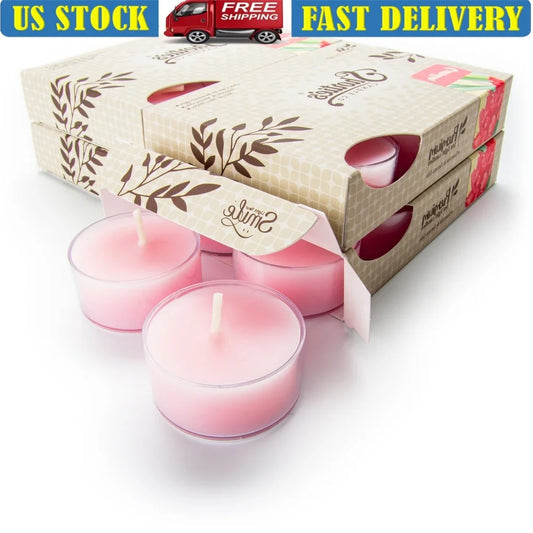 Carnation Scented Tealight Candles 24 Pack Clean Burning