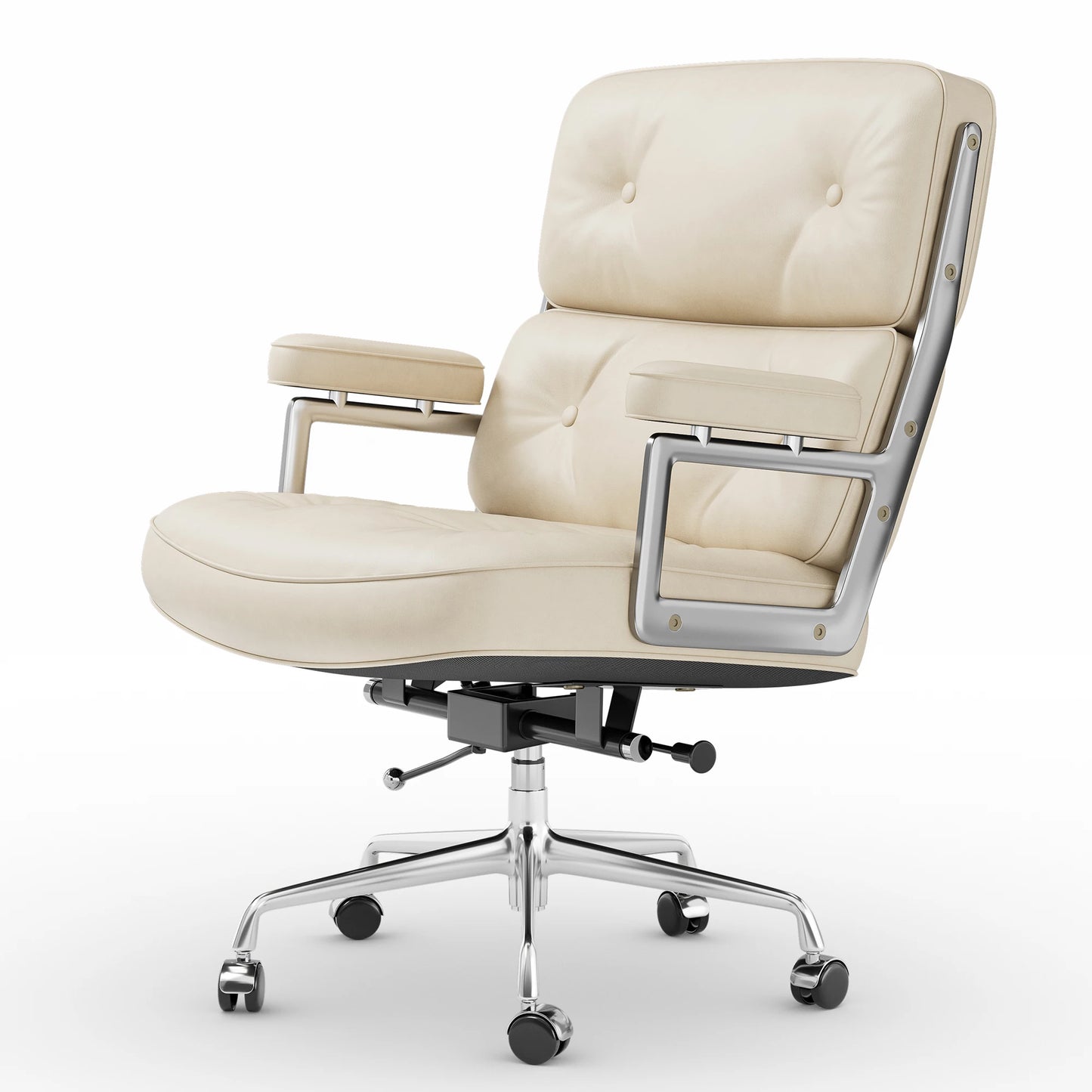 Genuine Leather Office Chair With Armrests For Home Office