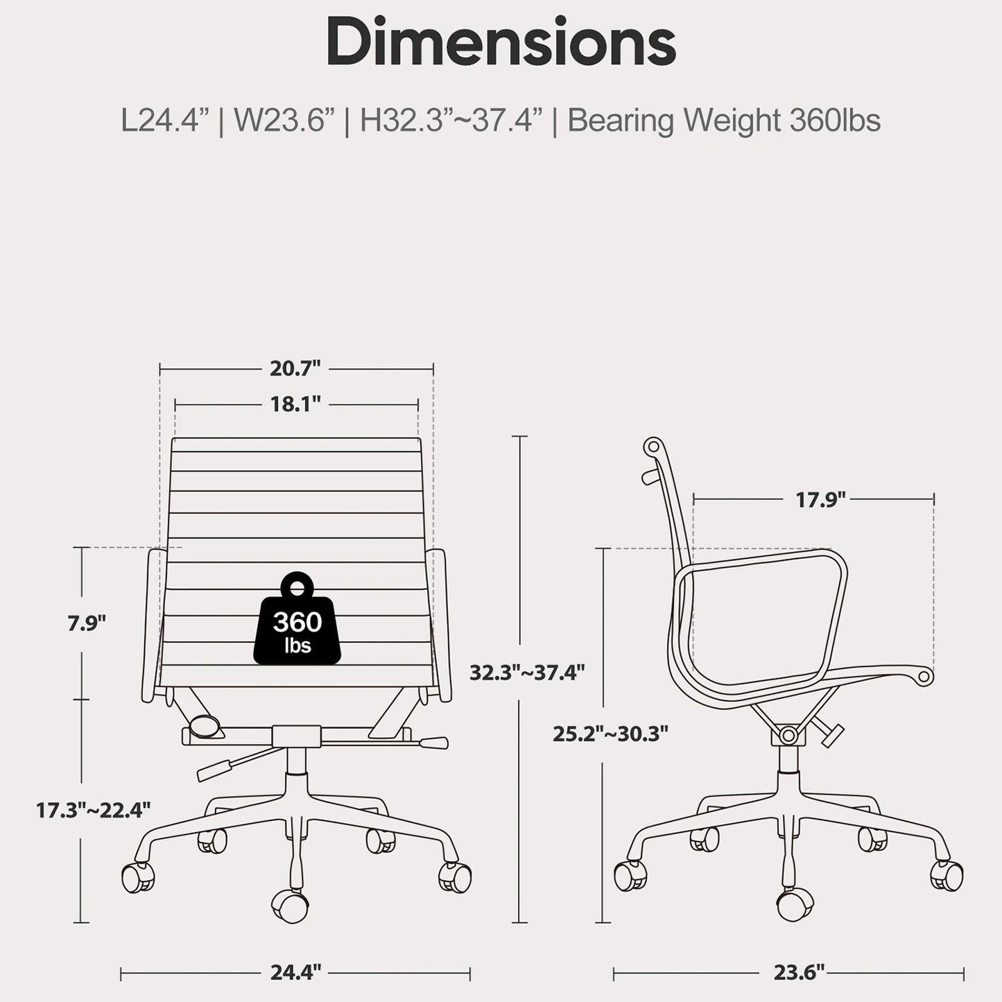 Low Back Brown Leather Office Chair Aluminum Frame Swivel