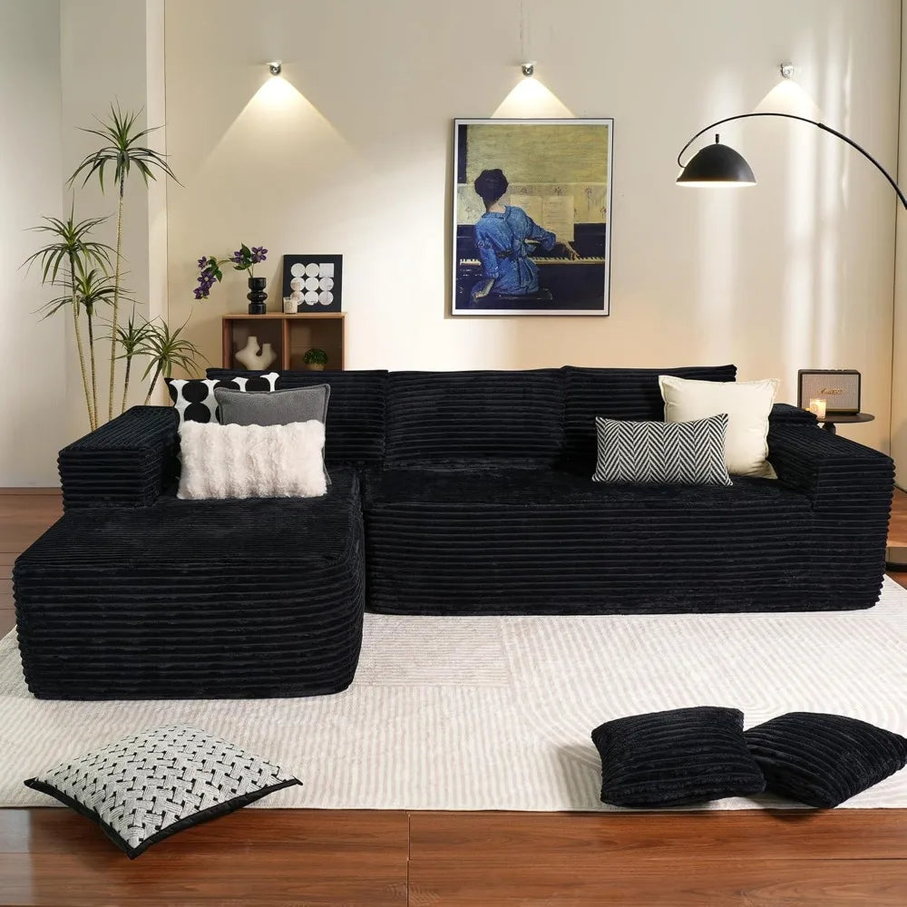 104" Cloud Sectional Couch with L-Shape Chaise,Modern Modular Sofa with Deep Seat, Upholstered Couches for Living Room Bedroom,