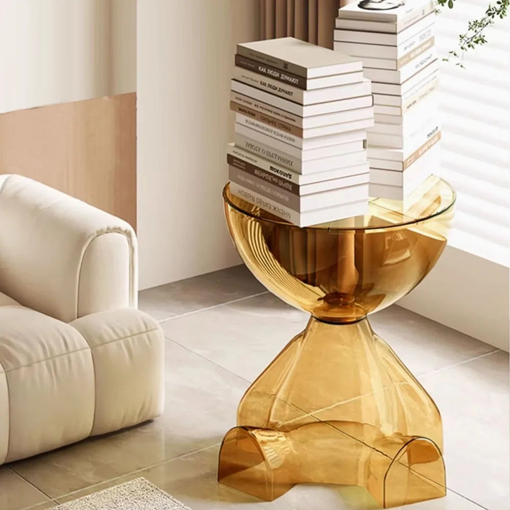 Cream Round Coffee Table With Space Saving Design Modern