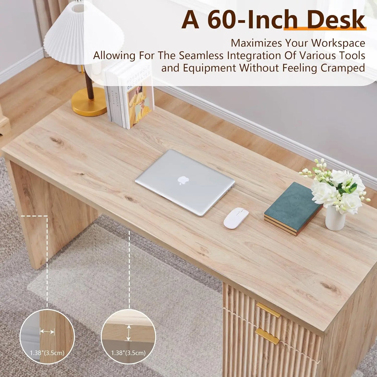 Modern Executive Desk With Storage For Home Office