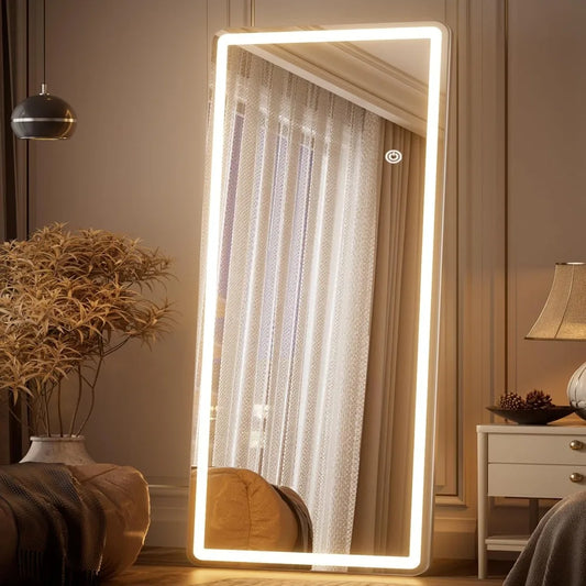 71 Inch LED Full Length Mirror With Tri Color Lighting