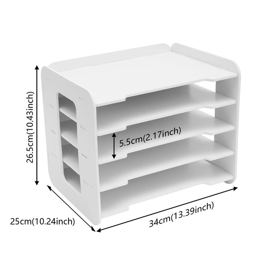Desk Letter Tray Organizer For A4 Paper Storage 5 Tier