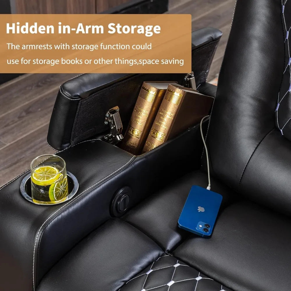 Power Recliner Chair with USB Ports and Cup Holders