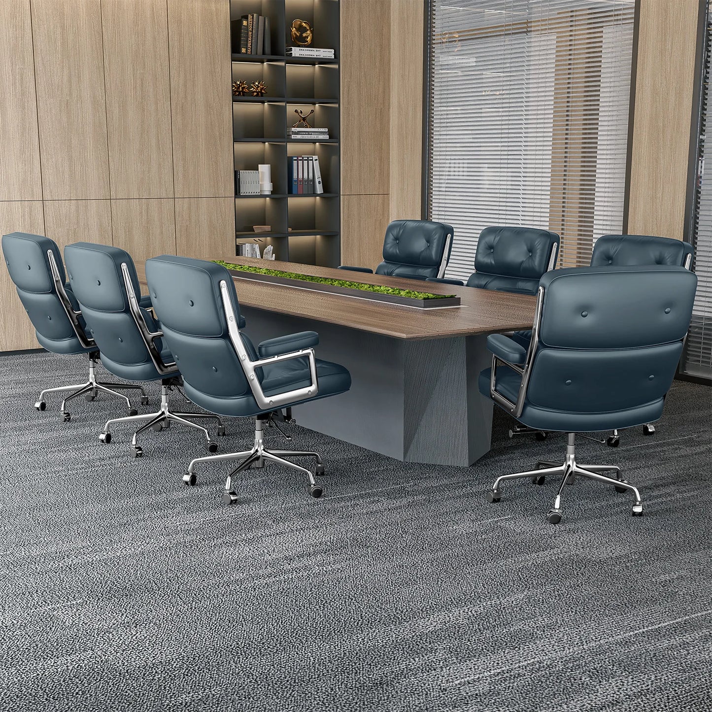 Ergonomic Leather Office Chair With Swivel Height Adjust