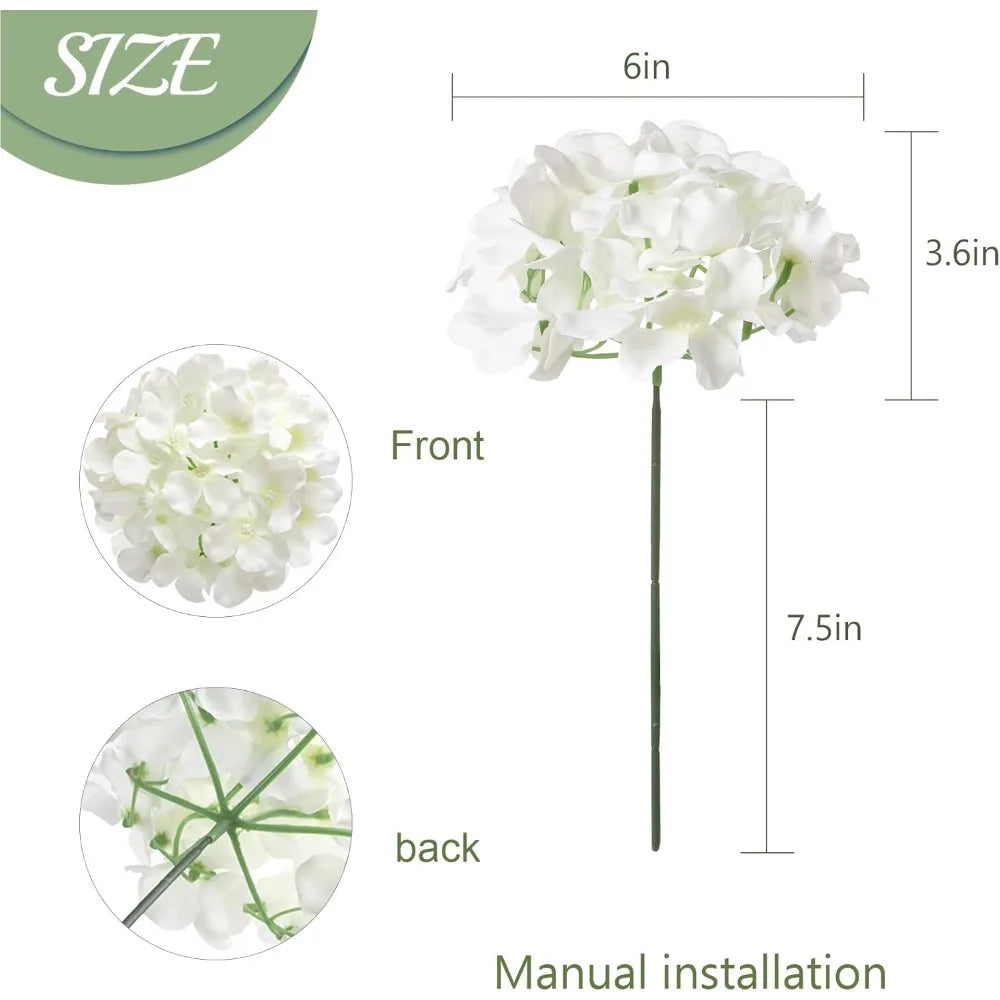 204PCS Silk Hydrangea Artificial Flowers for Home Decor