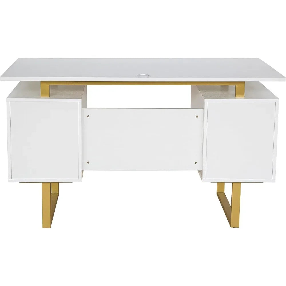 Modern Office Storage Drawers and Cabinet with Large Desktop Surface