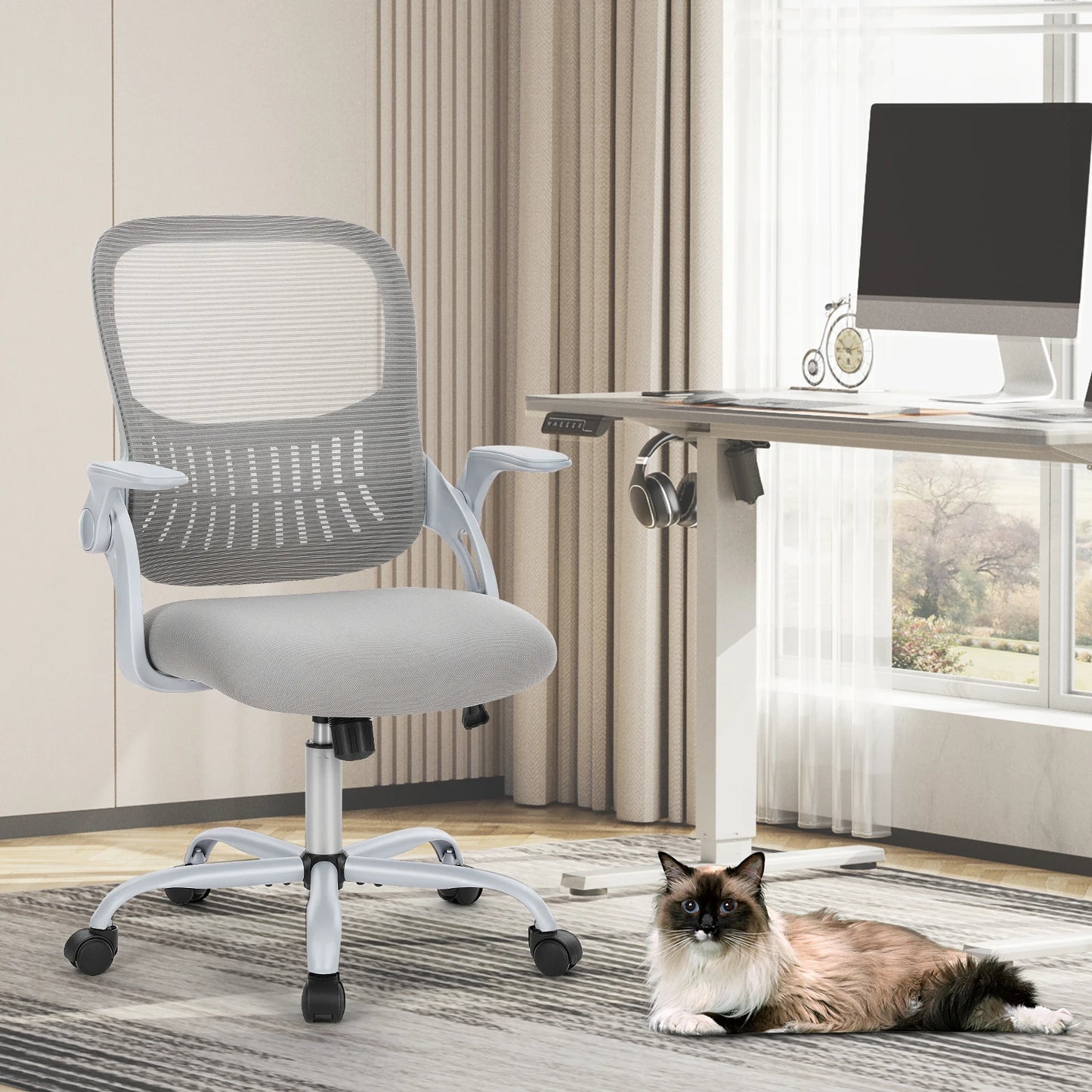 Ergonomic Mesh Back Office Chair With Adjustable Height