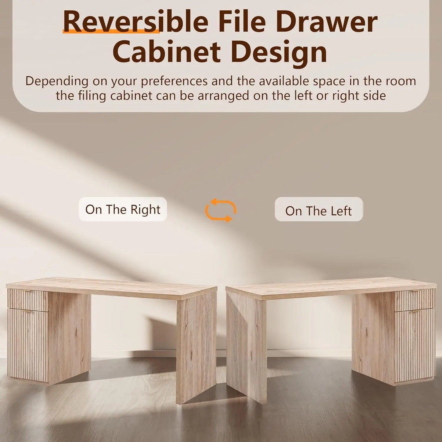Modern Executive Desk With Storage For Home Office