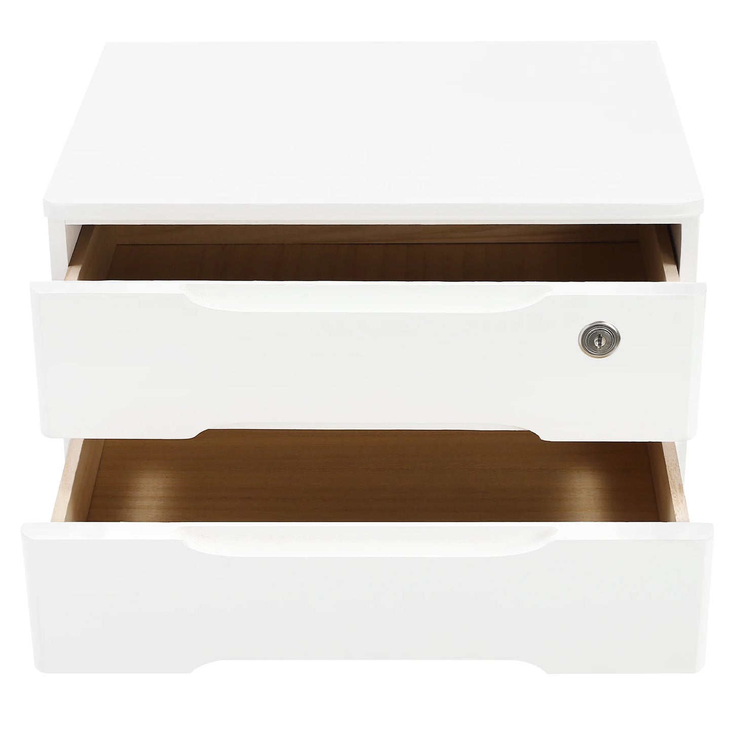Lockable Two Layer Desktop Storage Box With Drawer Organizer