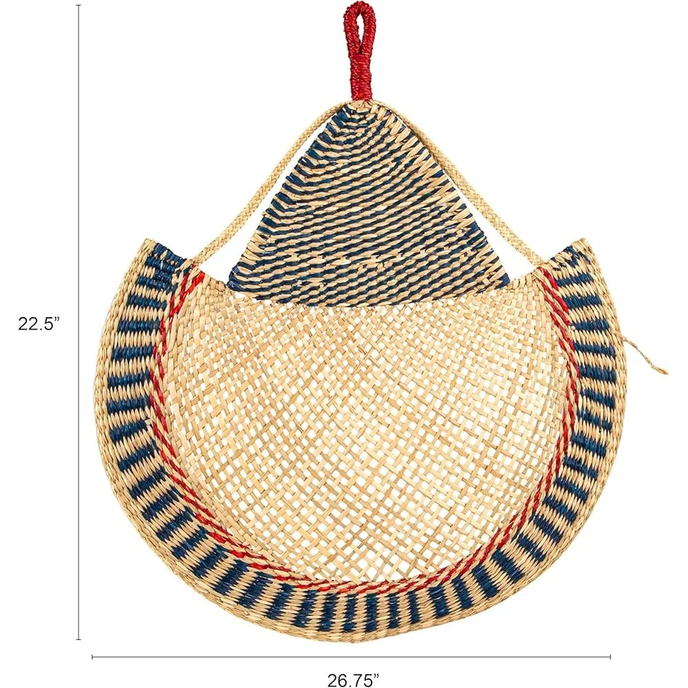 Hand Woven Seagrass Fan Wall Hanging Boho Coastal Decor