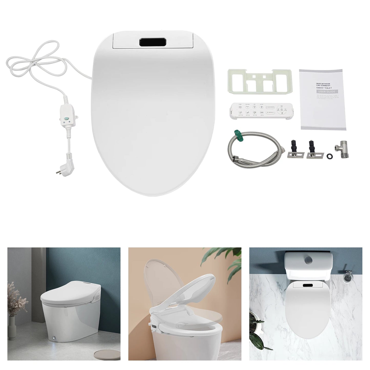 Heated Smart Toilet Seat With Built In Bidet Function