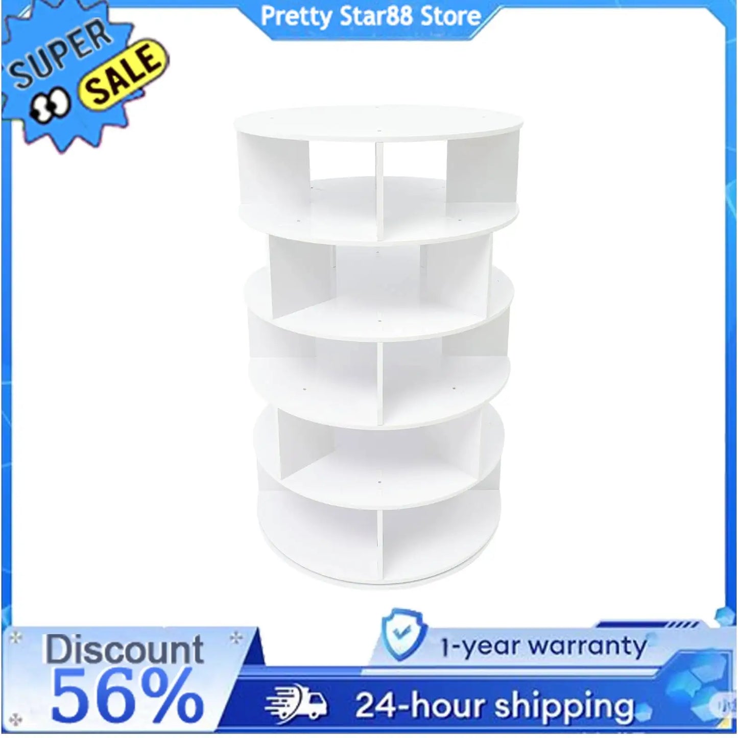 Rotating Shoe Rack Rust-Resistant Free Standing Shoe Rack Large Capacity Shoe Organizer Easy To Clean for Living Room/Bedroom