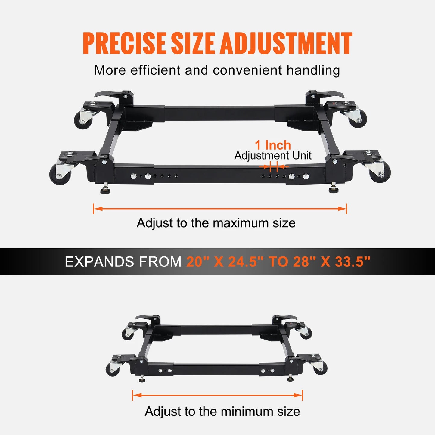 SucceBuy 1500Lbs Washing Machine Stand Movable Refrigerator Roller Base with 4 Wheels Adjustable Bracket  for Home Appliance