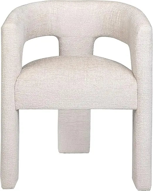 Modern Jacquard Fabric Dining Armchair with Sculpted Design