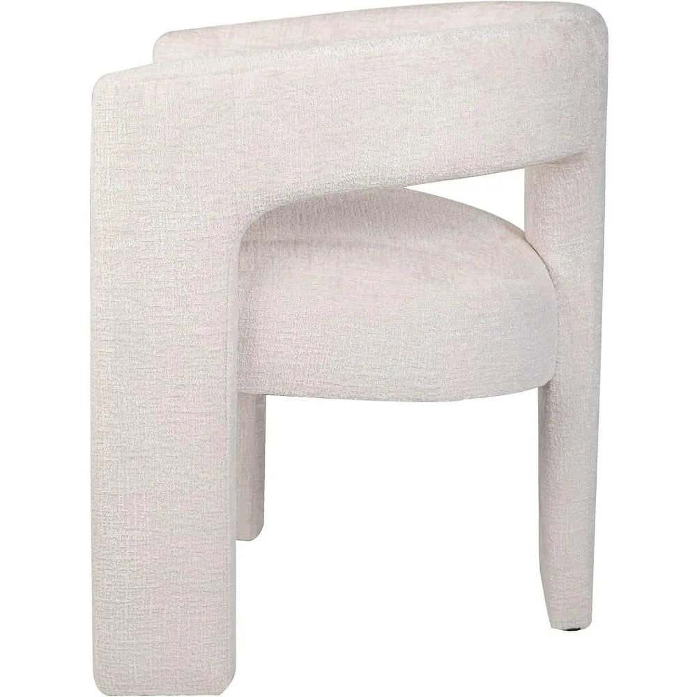 Modern Jacquard Fabric Dining Armchair with Sculpted Design