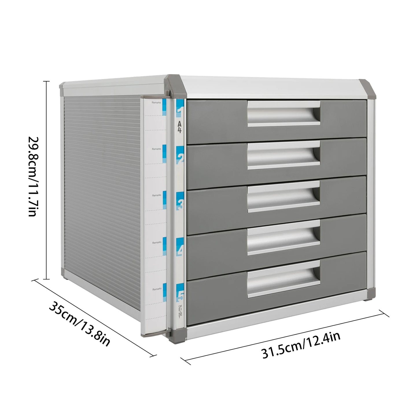 Locking File Cabinet With 5 Drawers For A4 Documents