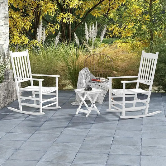 Patio Rocking Chair Set With Two Rockers Outdoor Table